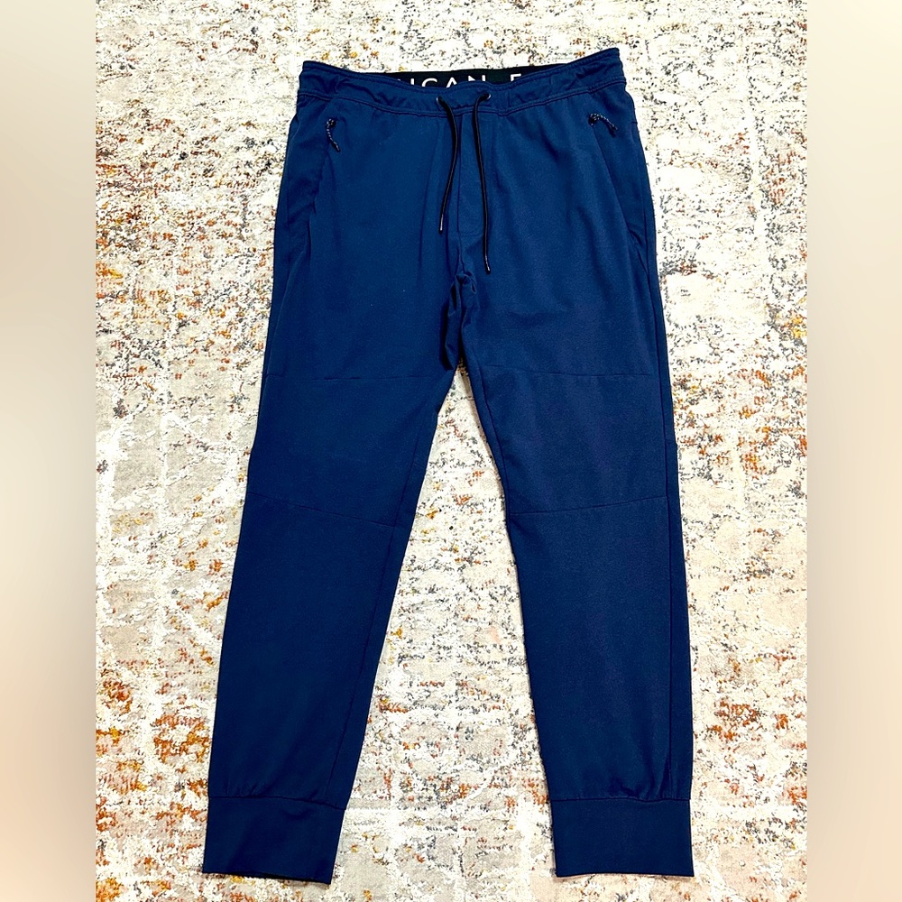 AMERICAN EAGLE drawstring jogger pants navy blue size Large with 3 zip pockets